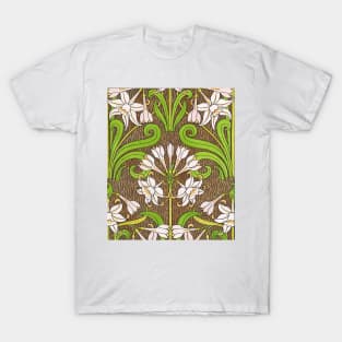 relief with vintage flowers in medieval style T-Shirt